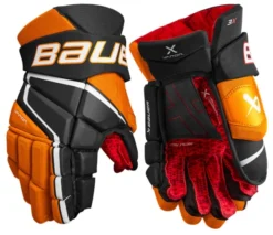 Bauer Vapor 3X Hockey Gloves Intermediate -Hockey Goalie Equipment Store 3X Gloves Black Orange 1