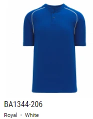 Athletic Knit Two Button Baseball Jersey Adult And Youth