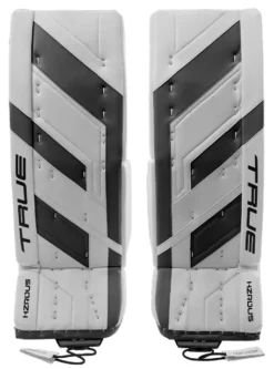 True HZRDUS 7X4 Intermediate Goalie Pads -Hockey Goalie Equipment Store HZRDUS 7X4 pads white and black 1