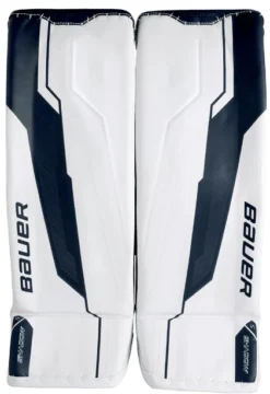 Bauer Supreme Shadow Goalie Pads Senior -Hockey Goalie Equipment Store shadow pads white and navy