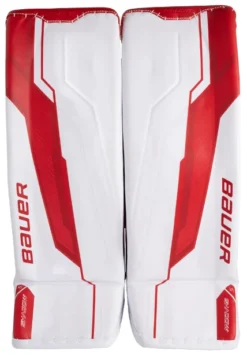 Bauer Supreme Shadow Goalie Pads Senior -Hockey Goalie Equipment Store shadow pads white and red